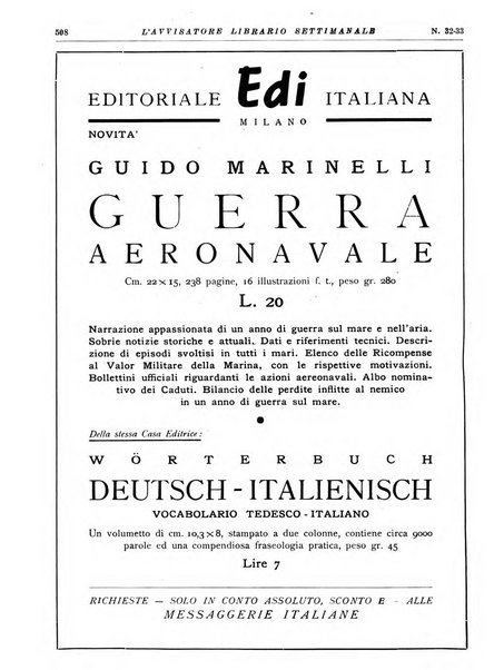 L'avvisatore librario settimanale bollettino bibliografico