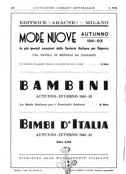 L'avvisatore librario settimanale bollettino bibliografico