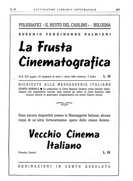 L'avvisatore librario settimanale bollettino bibliografico