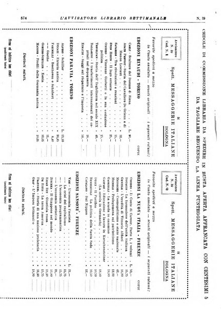 L'avvisatore librario settimanale bollettino bibliografico