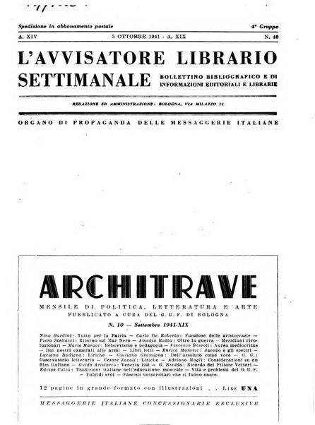 L'avvisatore librario settimanale bollettino bibliografico