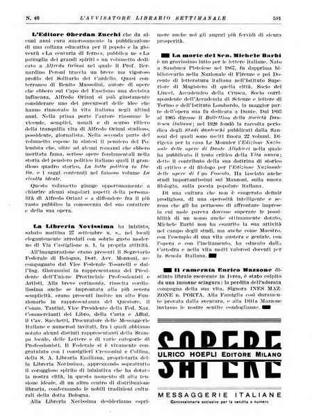 L'avvisatore librario settimanale bollettino bibliografico