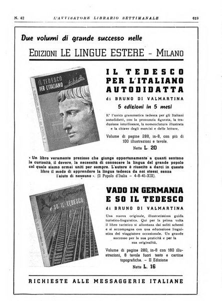 L'avvisatore librario settimanale bollettino bibliografico