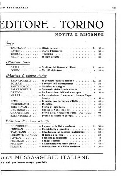 L'avvisatore librario settimanale bollettino bibliografico