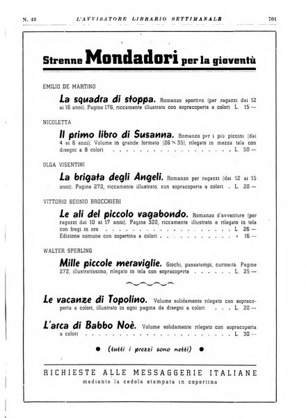 L'avvisatore librario settimanale bollettino bibliografico