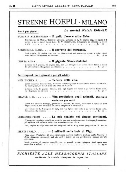 L'avvisatore librario settimanale bollettino bibliografico