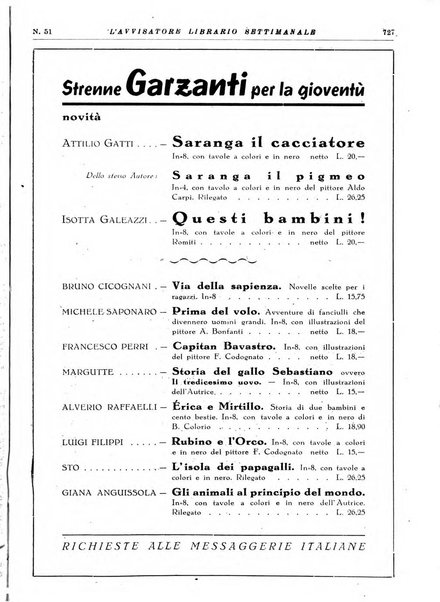 L'avvisatore librario settimanale bollettino bibliografico