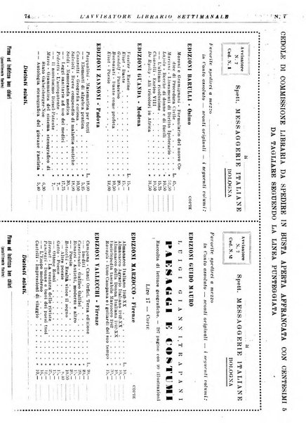 L'avvisatore librario settimanale bollettino bibliografico