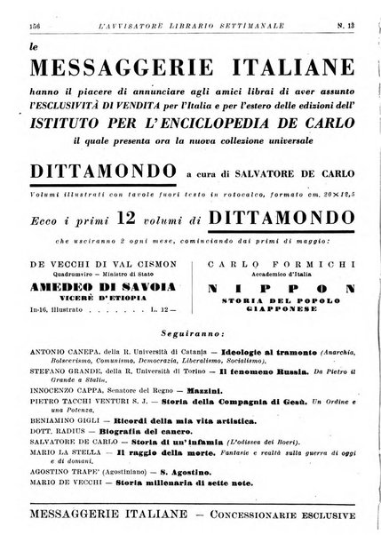 L'avvisatore librario settimanale bollettino bibliografico