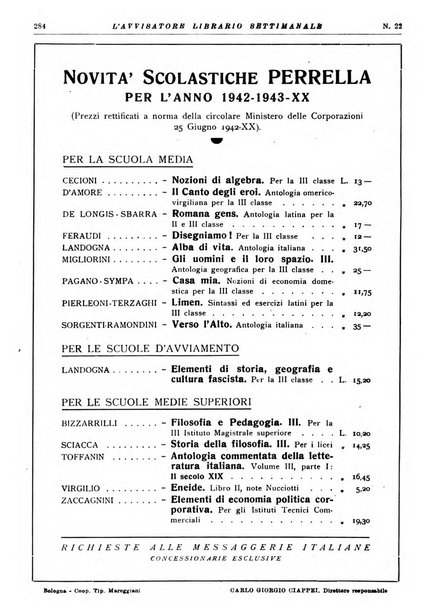 L'avvisatore librario settimanale bollettino bibliografico