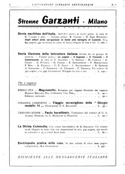 L'avvisatore librario settimanale bollettino bibliografico