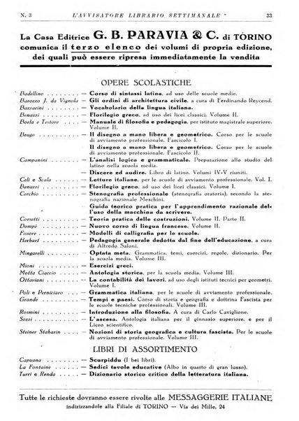 L'avvisatore librario settimanale bollettino bibliografico