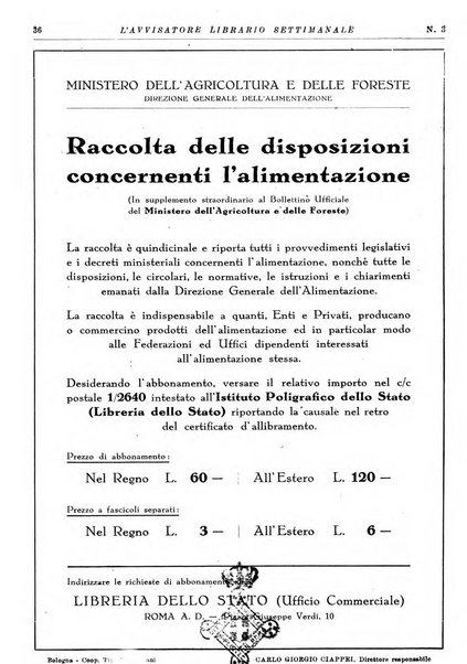 L'avvisatore librario settimanale bollettino bibliografico