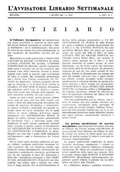 L'avvisatore librario settimanale bollettino bibliografico