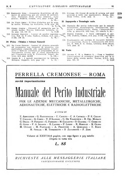 L'avvisatore librario settimanale bollettino bibliografico