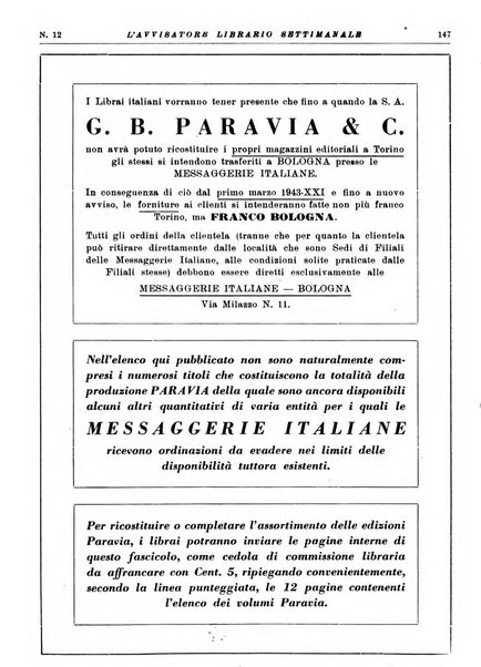 L'avvisatore librario settimanale bollettino bibliografico