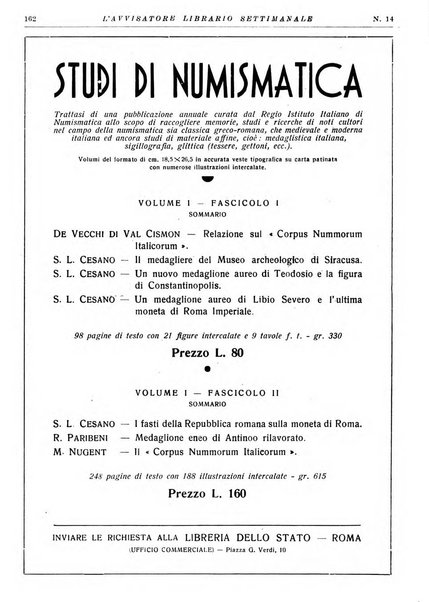 L'avvisatore librario settimanale bollettino bibliografico