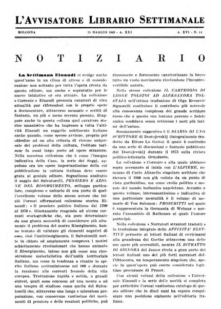 L'avvisatore librario settimanale bollettino bibliografico