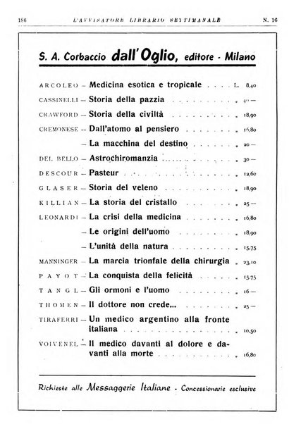 L'avvisatore librario settimanale bollettino bibliografico