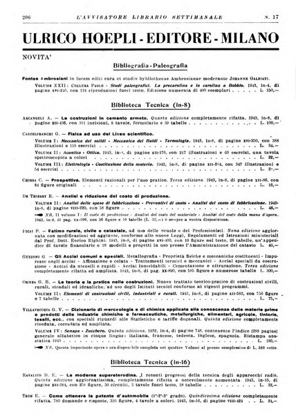 L'avvisatore librario settimanale bollettino bibliografico