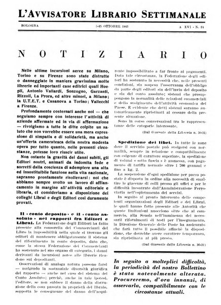 L'avvisatore librario settimanale bollettino bibliografico