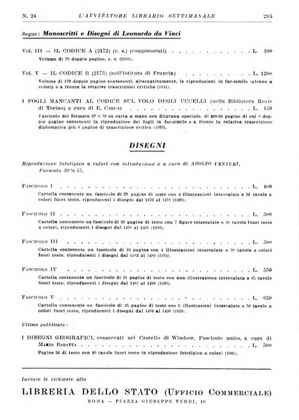 L'avvisatore librario settimanale bollettino bibliografico