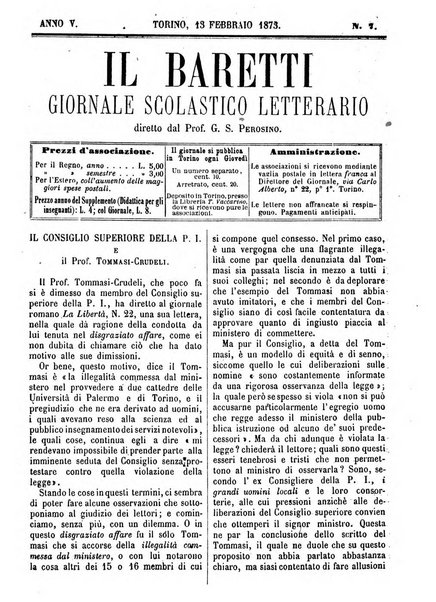 Il Baretti nuovo giornale d'istruzione