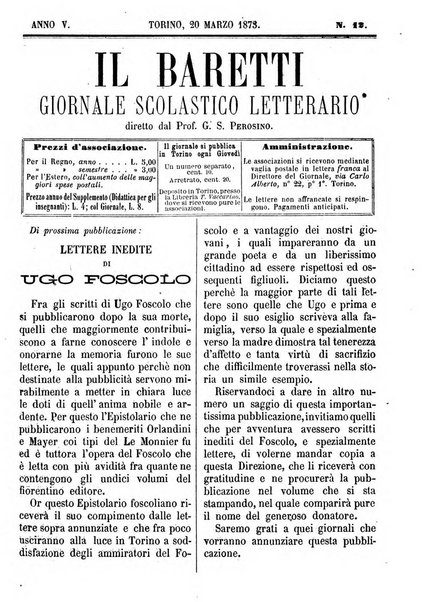 Il Baretti nuovo giornale d'istruzione