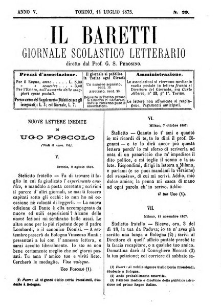 Il Baretti nuovo giornale d'istruzione