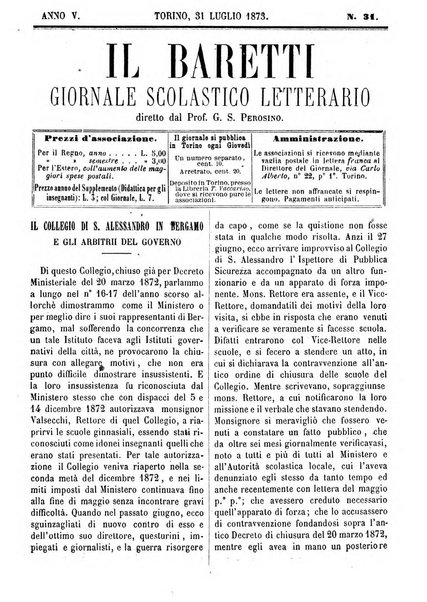 Il Baretti nuovo giornale d'istruzione