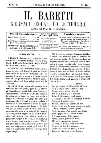 Il Baretti nuovo giornale d'istruzione