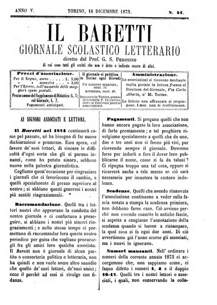 Il Baretti nuovo giornale d'istruzione