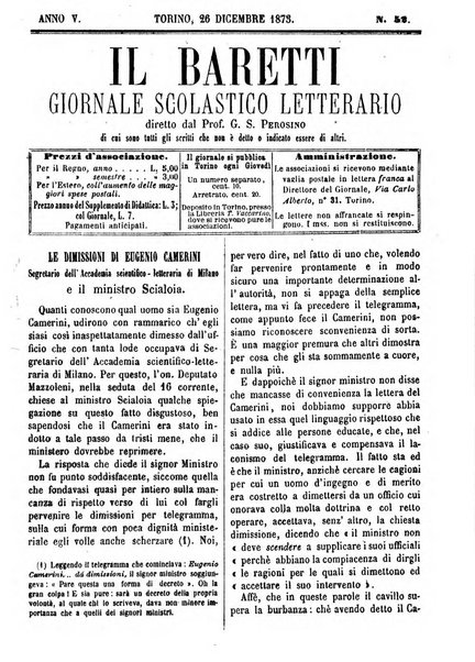 Il Baretti nuovo giornale d'istruzione