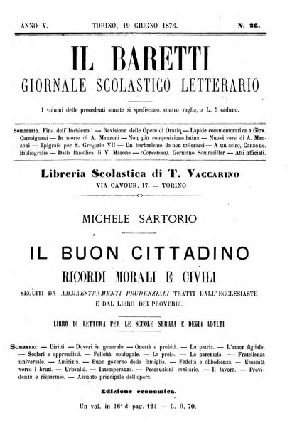 Il Baretti nuovo giornale d'istruzione