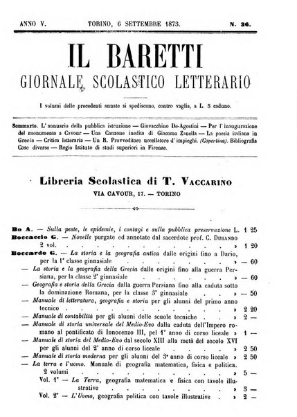 Il Baretti nuovo giornale d'istruzione