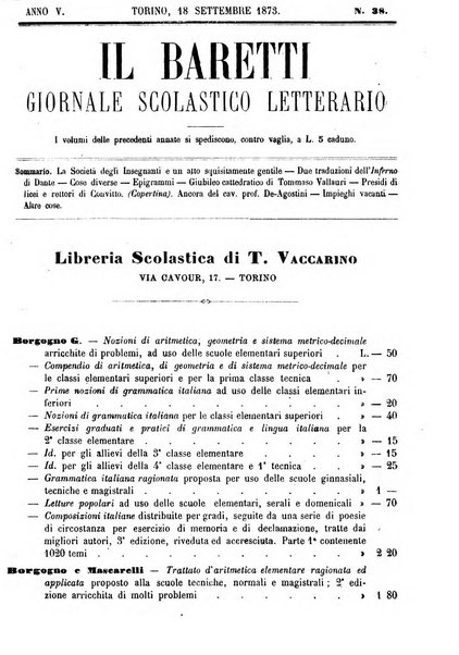 Il Baretti nuovo giornale d'istruzione