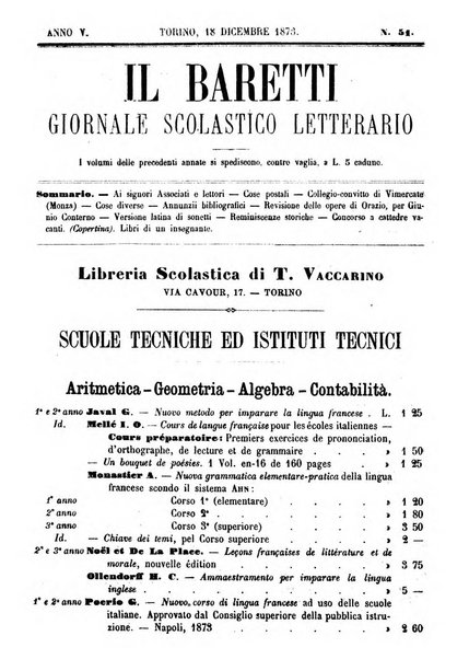 Il Baretti nuovo giornale d'istruzione