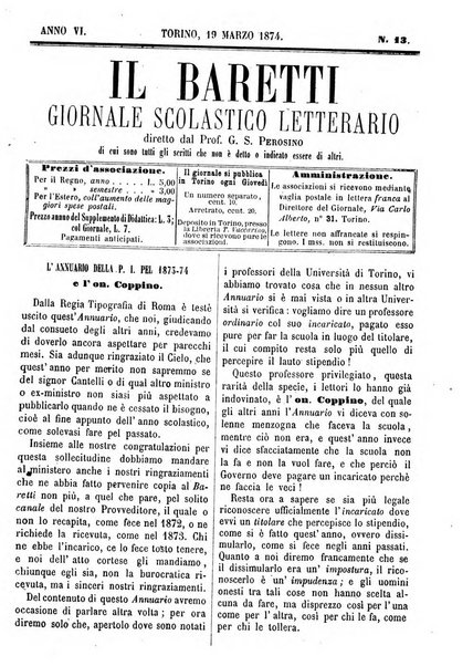 Il Baretti nuovo giornale d'istruzione