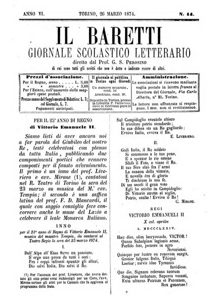 Il Baretti nuovo giornale d'istruzione