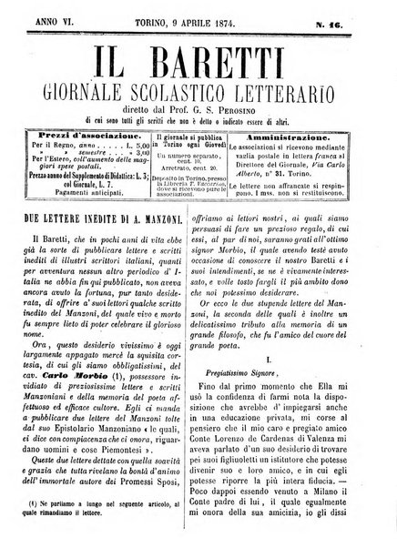 Il Baretti nuovo giornale d'istruzione