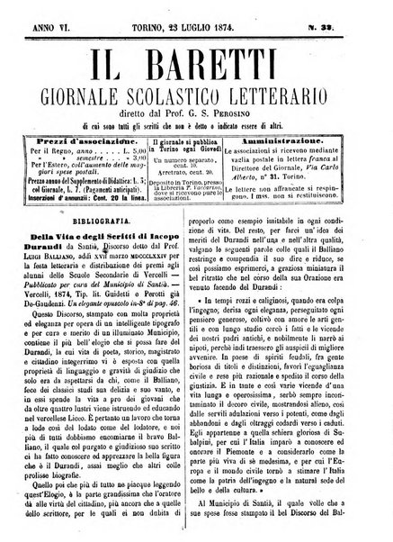 Il Baretti nuovo giornale d'istruzione