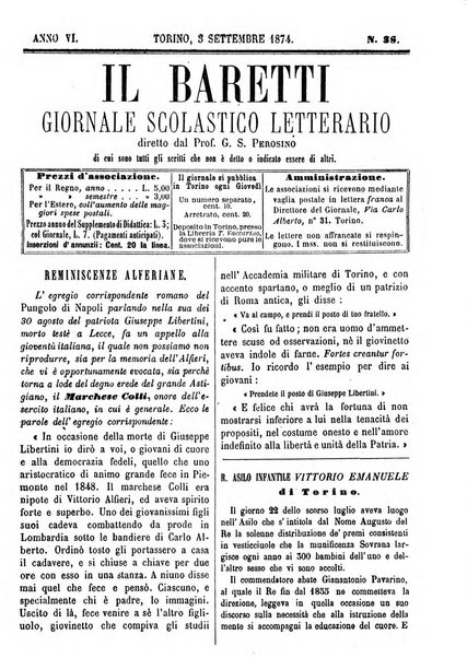 Il Baretti nuovo giornale d'istruzione