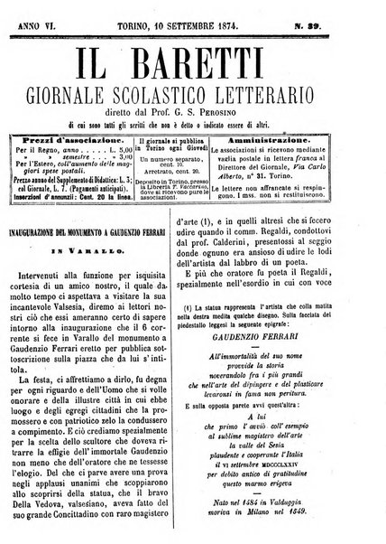 Il Baretti nuovo giornale d'istruzione