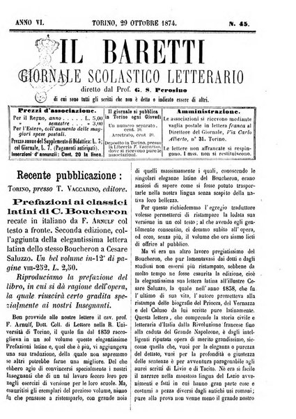 Il Baretti nuovo giornale d'istruzione