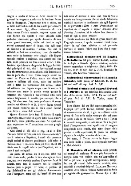 Il Baretti nuovo giornale d'istruzione