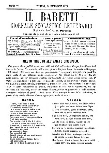 Il Baretti nuovo giornale d'istruzione