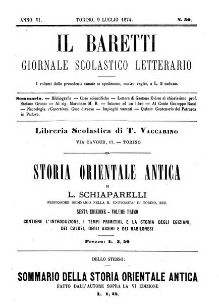 Il Baretti nuovo giornale d'istruzione