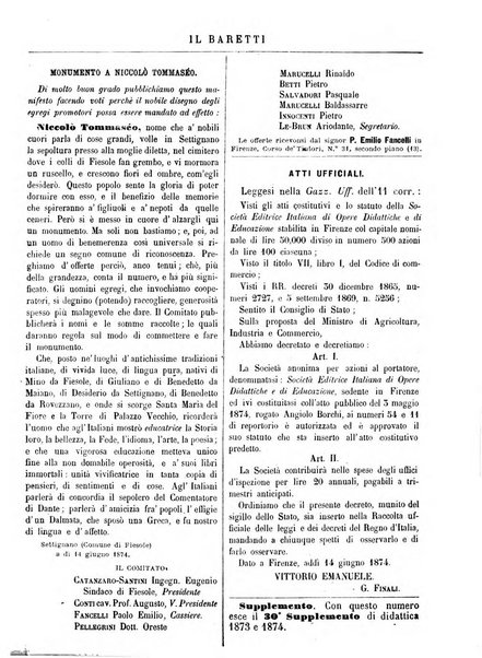 Il Baretti nuovo giornale d'istruzione