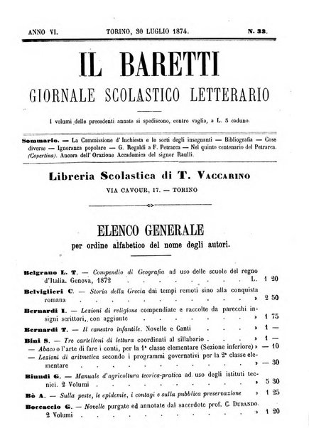 Il Baretti nuovo giornale d'istruzione