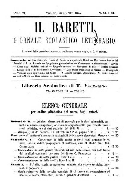 Il Baretti nuovo giornale d'istruzione